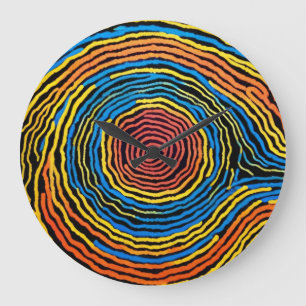 Dreamtime Australian Aboriginal Design #2 Große Wanduhr