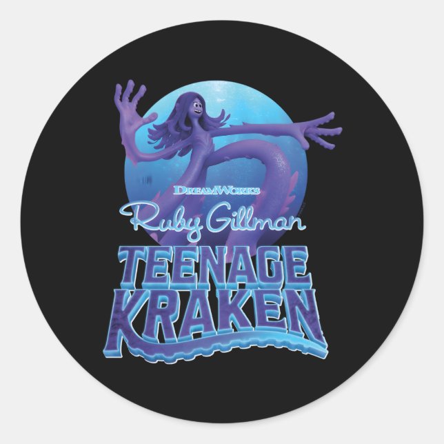 Dreamworks Ruby Gill Nage Kraken Runder Aufkleber (Vorderseite)