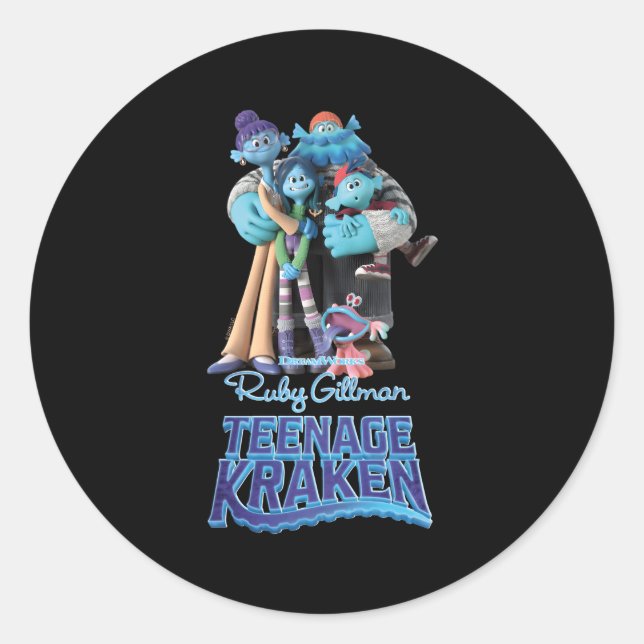 Dreamworks Ruby Gill Nage Kraken The Gills Runder Aufkleber (Vorderseite)