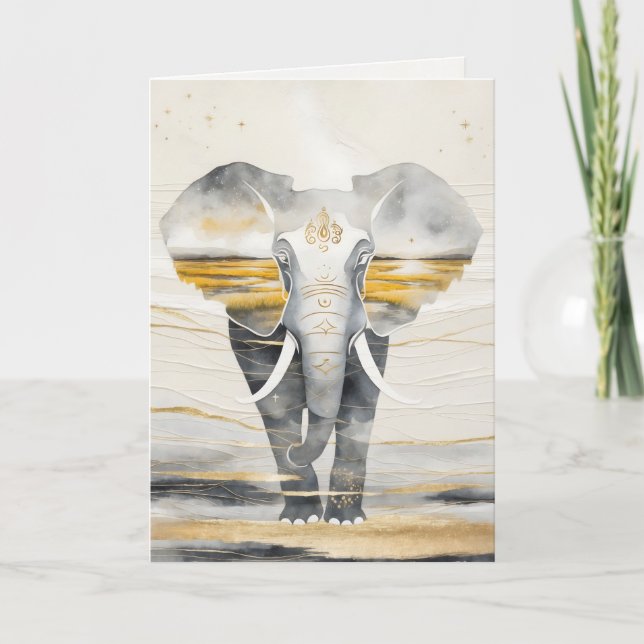 Dreamwoven Guardian Elephant Greeting Card Karte (Vorderseite)