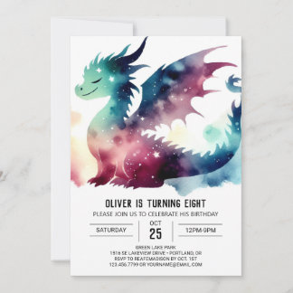 Dreamy Adorable Dragon Geburtstag Einladung