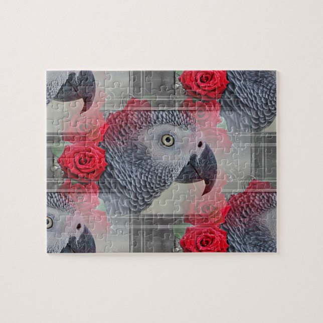 Dreamy African Gray mit Rote Rosen (Horizontal)