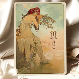 Dreamy Art Nouveau Wedding Menu Card Einladung