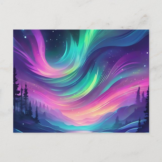 Dreamy Aurora Borealis Postkarte (Vorderseite)