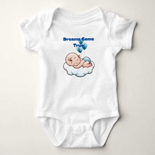 Dreamy Baby Bodysuit - Soft Clouds & Sweet Dreams Baby Strampler (Vorderseite)