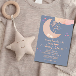 Dreamy Baby über der Mond Babydusche Einladung