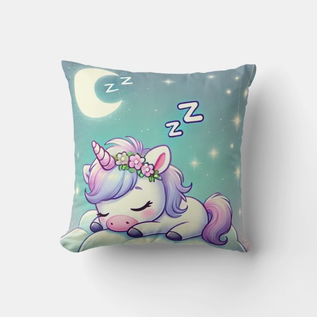 Dreamy Baby Unicorn - dekoratives Kissen (Vorderseite)