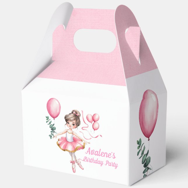 Dreamy Ballerina Flight Birthday Party Geschenkschachtel (Rückseite)