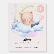 Dreamy Bear Design - Poster personnalisé en pépini