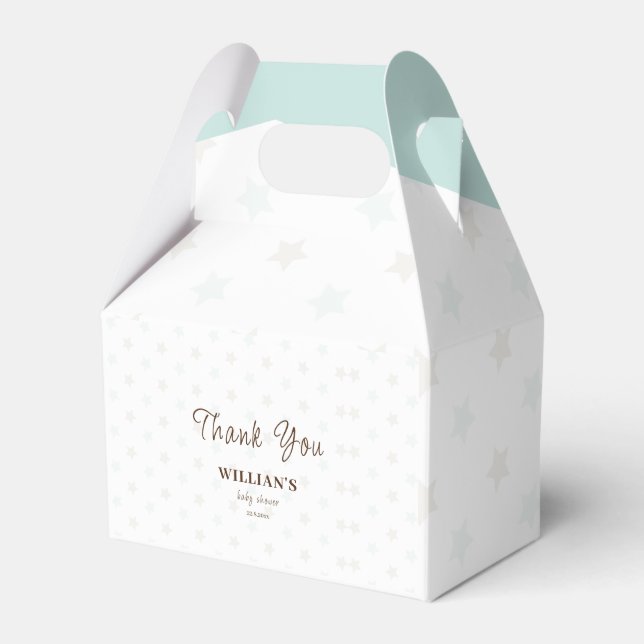 Dreamy Bear on Cloud Baby Shower Vielen Dank Geschenkschachtel (Vorderseite)