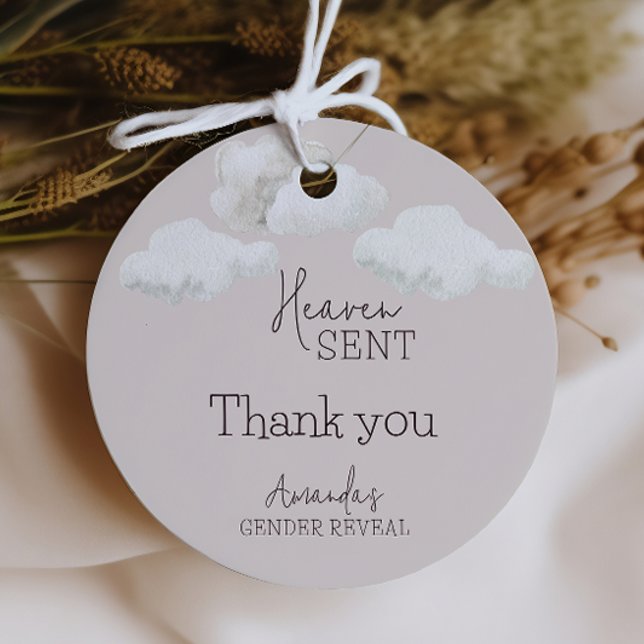 Dreamy Beige neutrale Himmelsmeldung über Geschlec Geschenkanhänger (Von Creator hochgeladen)