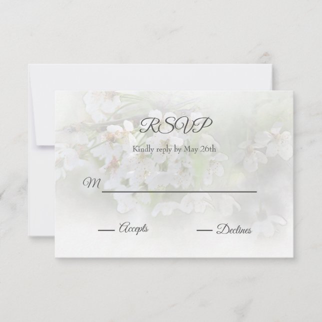 Dreamy Blossoms RSVP Card Karte (Vorderseite)