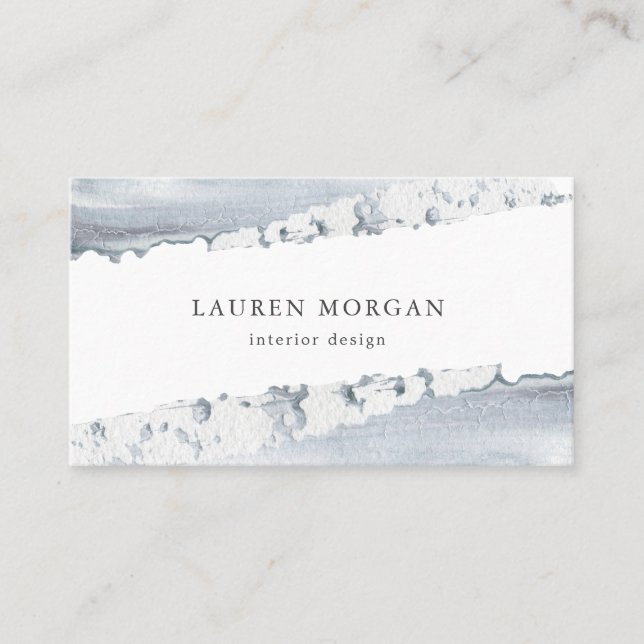 Dreamy Blue Aquarellstrich Business Card Visitenkarte (Vorderseite)