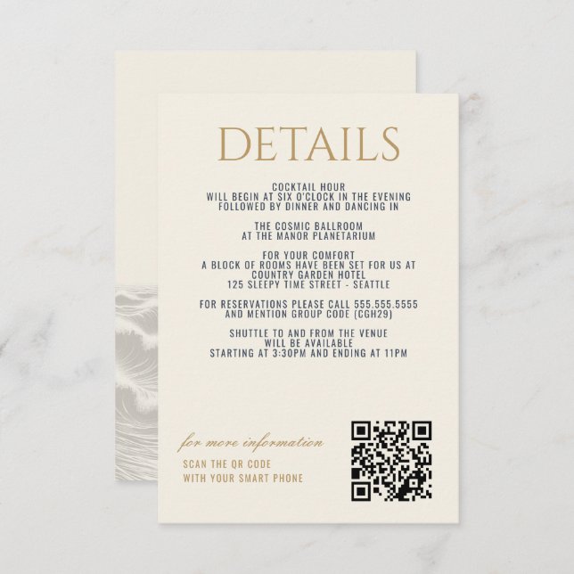 Dreamy Blue Palm Trees Wedding Begleitkarte (Vorne/Hinten)