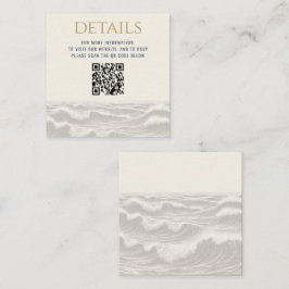 Dreamy Blue Palm Trees Wedding QR Code Begleitkarte