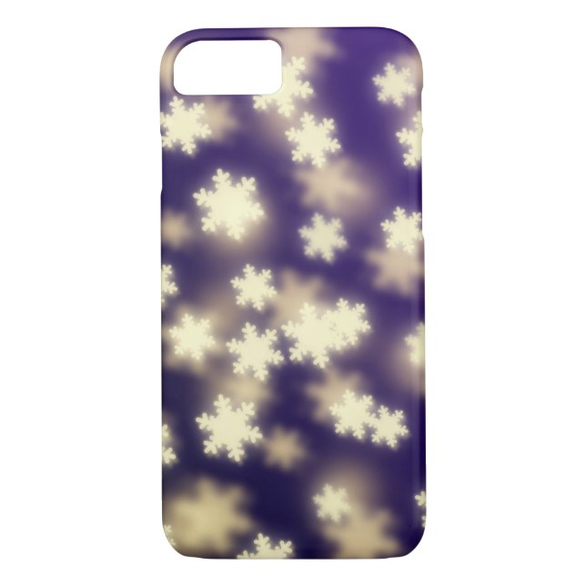 Dreamy Blue Snowflake Bokeh Lights Case-Mate iPhone Hülle (Rückseite)