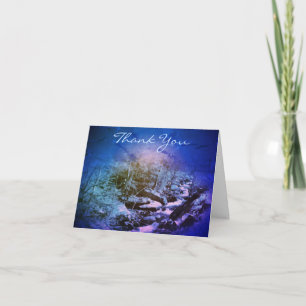 Dreamy Blue Stream Art Carte de remerciements pers