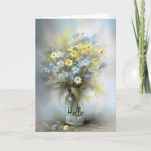 Dreamy Blume in Vase Hallo Hallo Denken Sie an Sie Karte