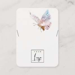 Dreamy Blush Aqua Butterfly Logo Necklace Display Visitenkarte