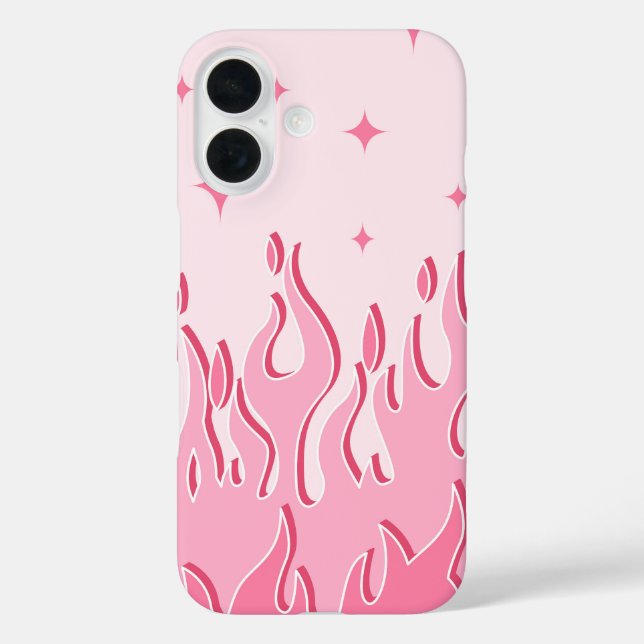 Dreamy Blush Flames - Pink Spark Fire Ästhetik iPhone 16 Hülle (Rückseite)