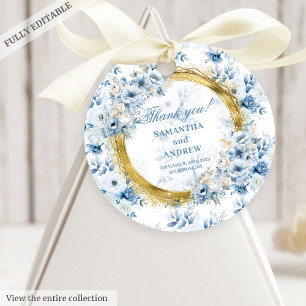 Dreamy Bohemisch Pastel Blue Gold Hochzeit Vielen Geschenkanhänger