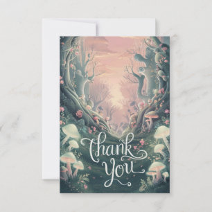 Dreamy Boho Greenery Woodland Dankeskarte