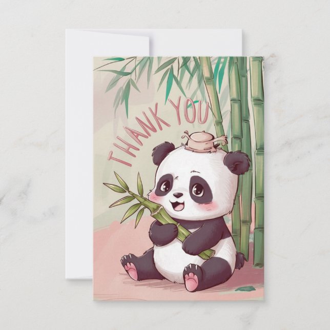 Dreamy Boho Panda Dankeskarte (Vorderseite)