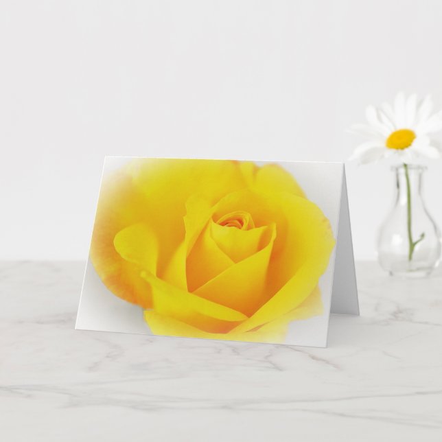 Dreamy Bright Yellow Rose Art Note Card Karte (Kleine Pflanze)
