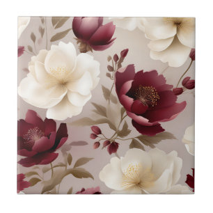 Dreamy Burgundy Blume Fliese