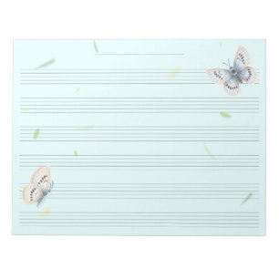 Dreamy Butterflies Music Manuscript Paper Musician Notizblock