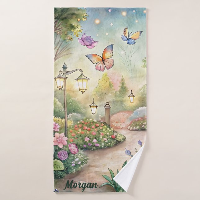 Dreamy Butterfly Garden Path - Verzauberter Garten Badhandtuch Set (Badehandtuch)