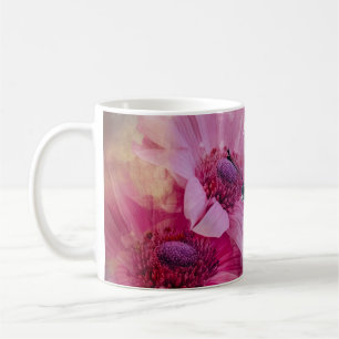 Dreamy Butterfly mit rosafarbenen Blume Kaffeetasse