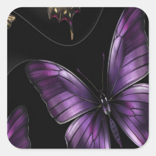 Dreamy Butterfly Pattern Quadratischer Aufkleber