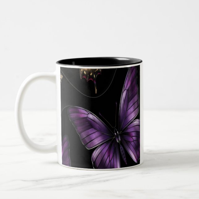 Dreamy Butterfly Pattern Zweifarbige Tasse (Links)