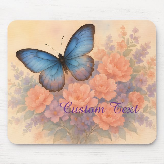 Dreamy Butterfly Rose Office Zubehör Mousepad (Vorne)