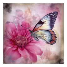 Dreamy Butterfly über die Leinwand der Blumen