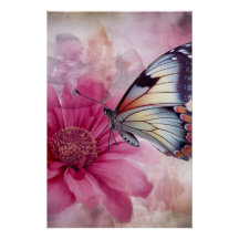 Dreamy Butterfly über die Leinwand der Blumen
