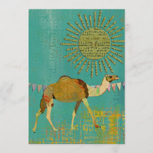 Dreamy Camel Baby Dusche Sonnenschein Aquamarine E Einladung
