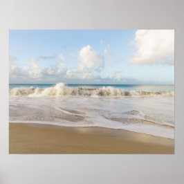 Dreamy Caribbean ocean waves Poster