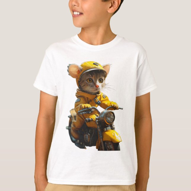 Dreamy Cat Reiten - Bike T - Shirt (Vorderseite)