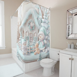 Dreamy Christmas Gingerbread House Duschvorhang