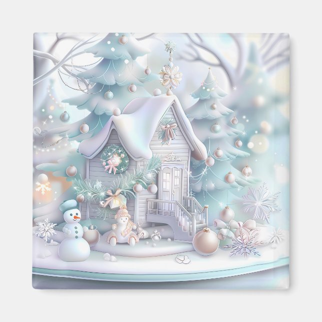 Dreamy Christmas Gingerbread House Magnet (Vorne)