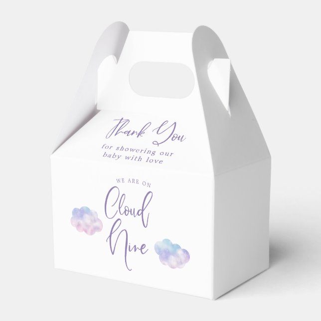 Dreamy Clouds Girl Baby Dusche Geschenkschachtel (Vorderseite)