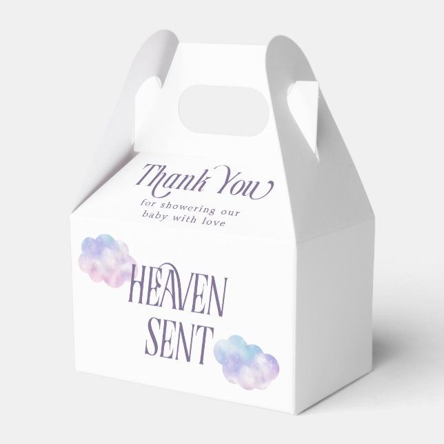 Dreamy Clouds Heaven Sent Girl Baby Dusche Geschenkschachtel (Vorderseite)
