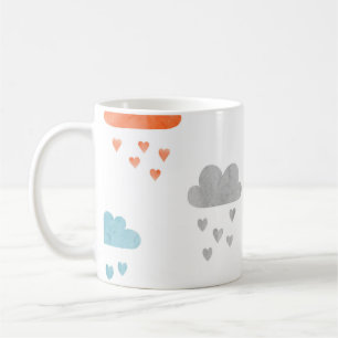 Dreamy Clouds: Wasserfarbener Herzrain Kaffeetasse