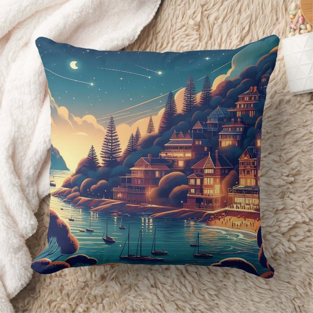 Dreamy Coastal Night Kissen (Decke)