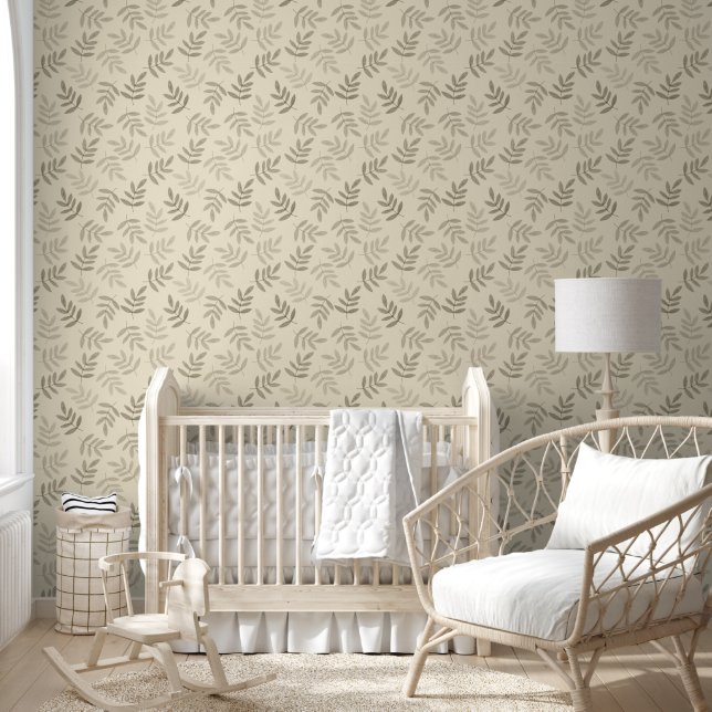 Dreamy Creamy Botanical Leaf Muster Tapete (Kinder)