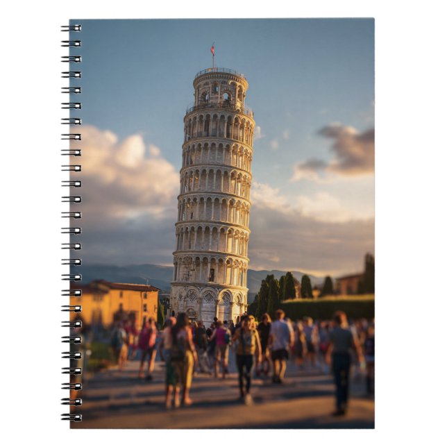 Dreamy Crowd Leaning Tower Notebook Notizblock (Vorderseite)
