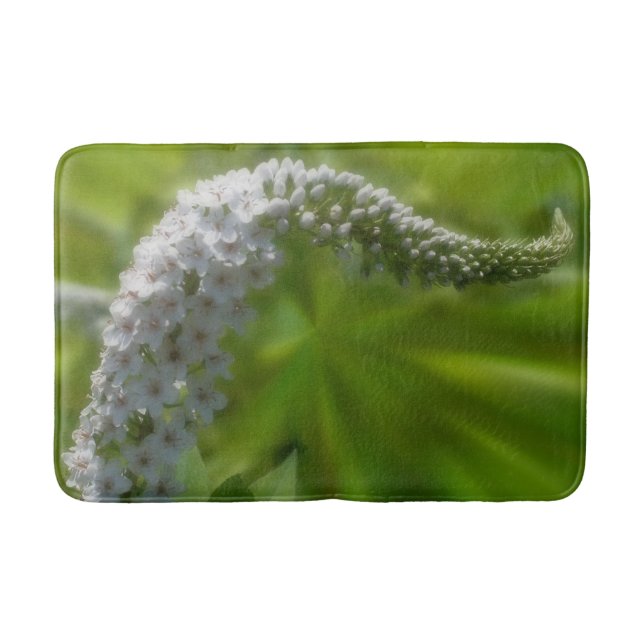 Dreamy Curling White Blume Badematte (Vorderseite)