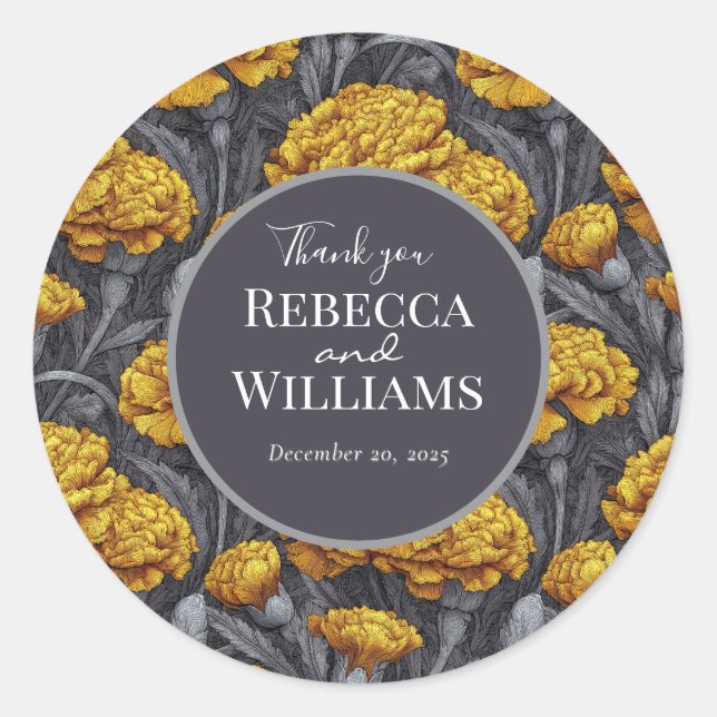 Dreamy Custom Carnation Fantasy Beach Wedding Runder Aufkleber (Vorderseite)